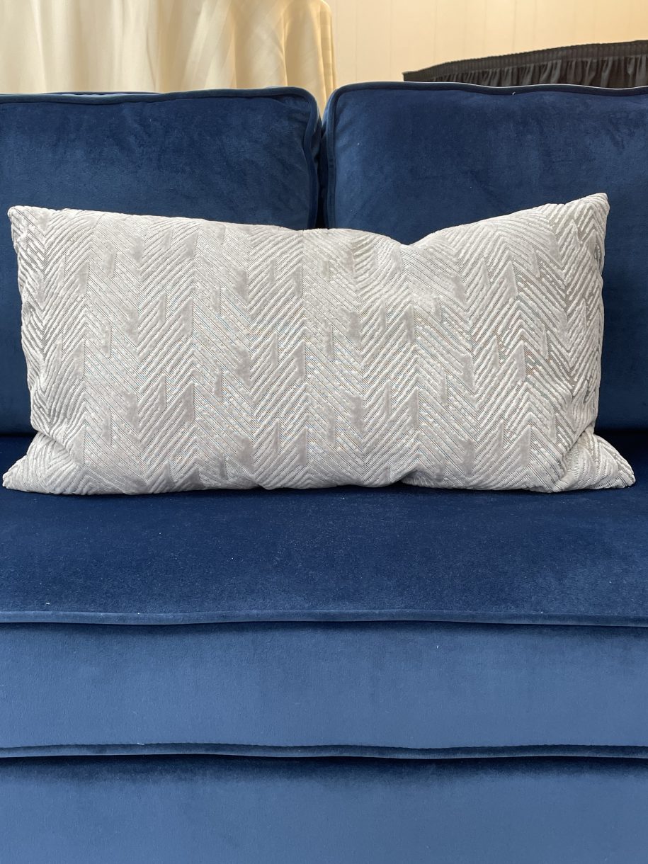silver throw pillow