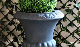Urn with Green Topiary Ball