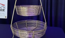 2-Tier Basket Stand (Brushed Gold)